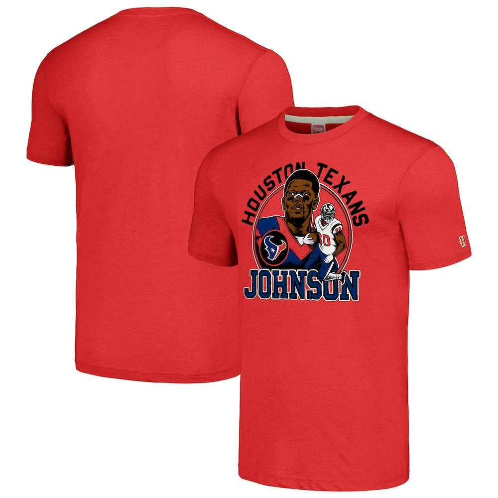 Andre Johnson Houston Texans Homage Caricature Retired Player Tri-Blend T-Shirt Red