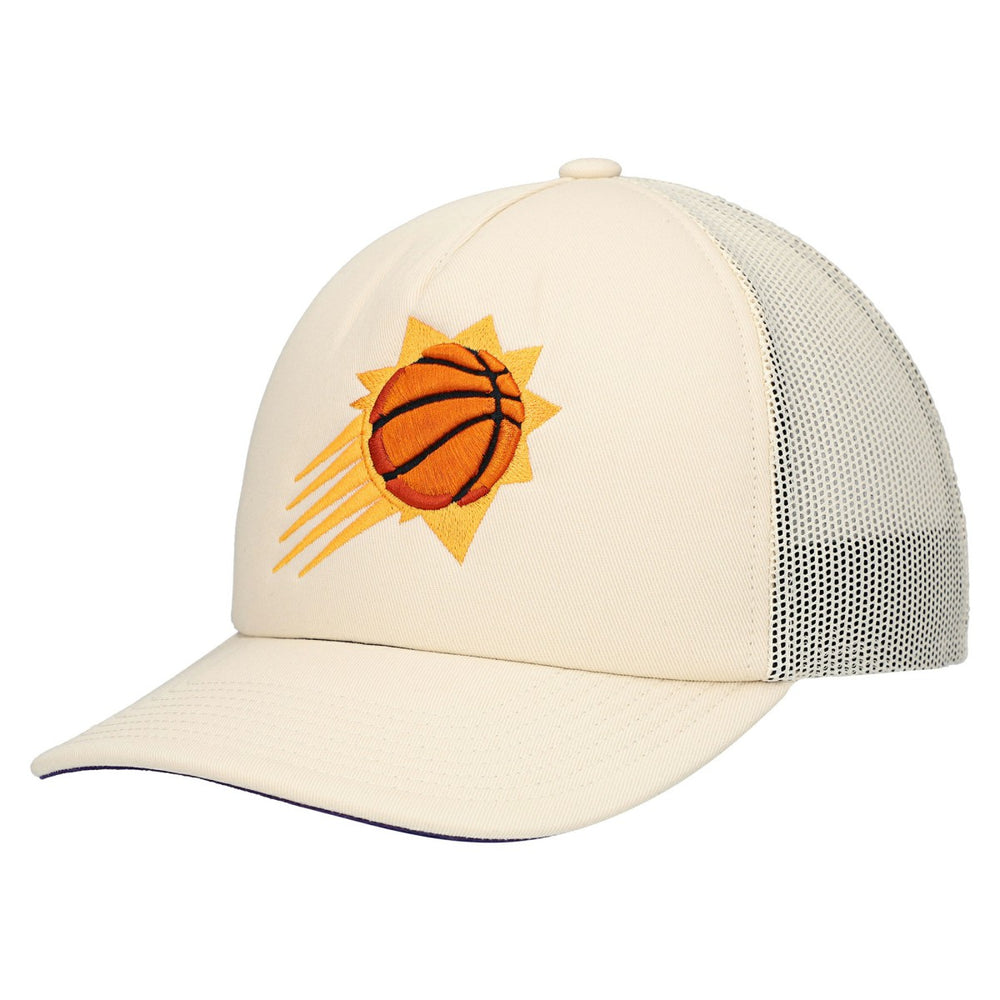 Phoenix Suns Trucker Adjustable Hat Cream | Mitchell & Ness for sale