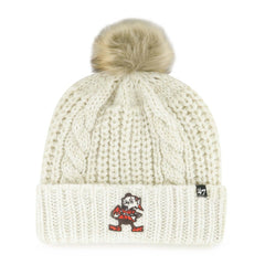 47 brand Cleveland Browns '47 Women's Meeko Cuffed Knit Hat with Pom Cream