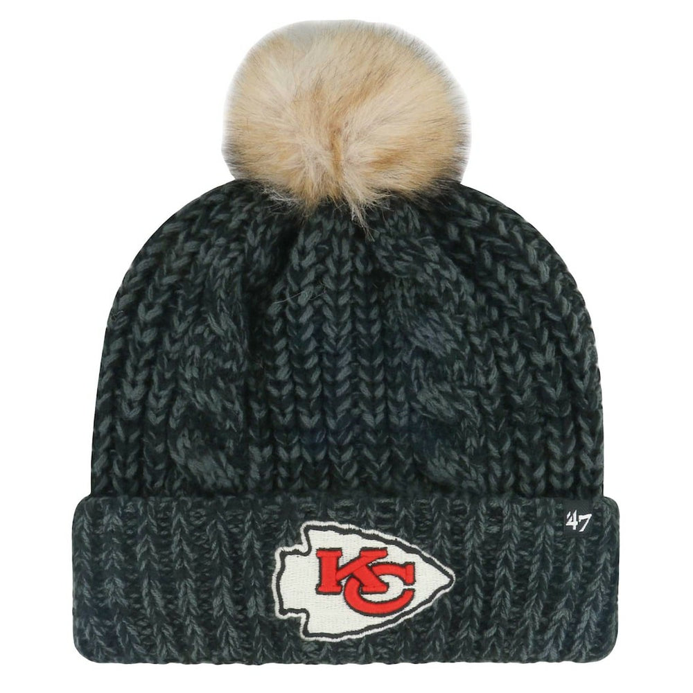 47 brand Kansas City Chiefs '47 Women's Meeko Cuffed Knit Hat with Pom Black