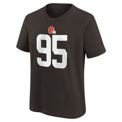 Nike Myles Garrett Cleveland Browns Youth Player Name & Number T-Shirt Brown