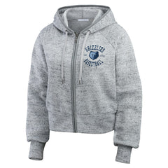 Memphis Grizzlies WEAR by Erin Andrews Women's Speckled Radiator Full-Zip Hoodie Heather Gray