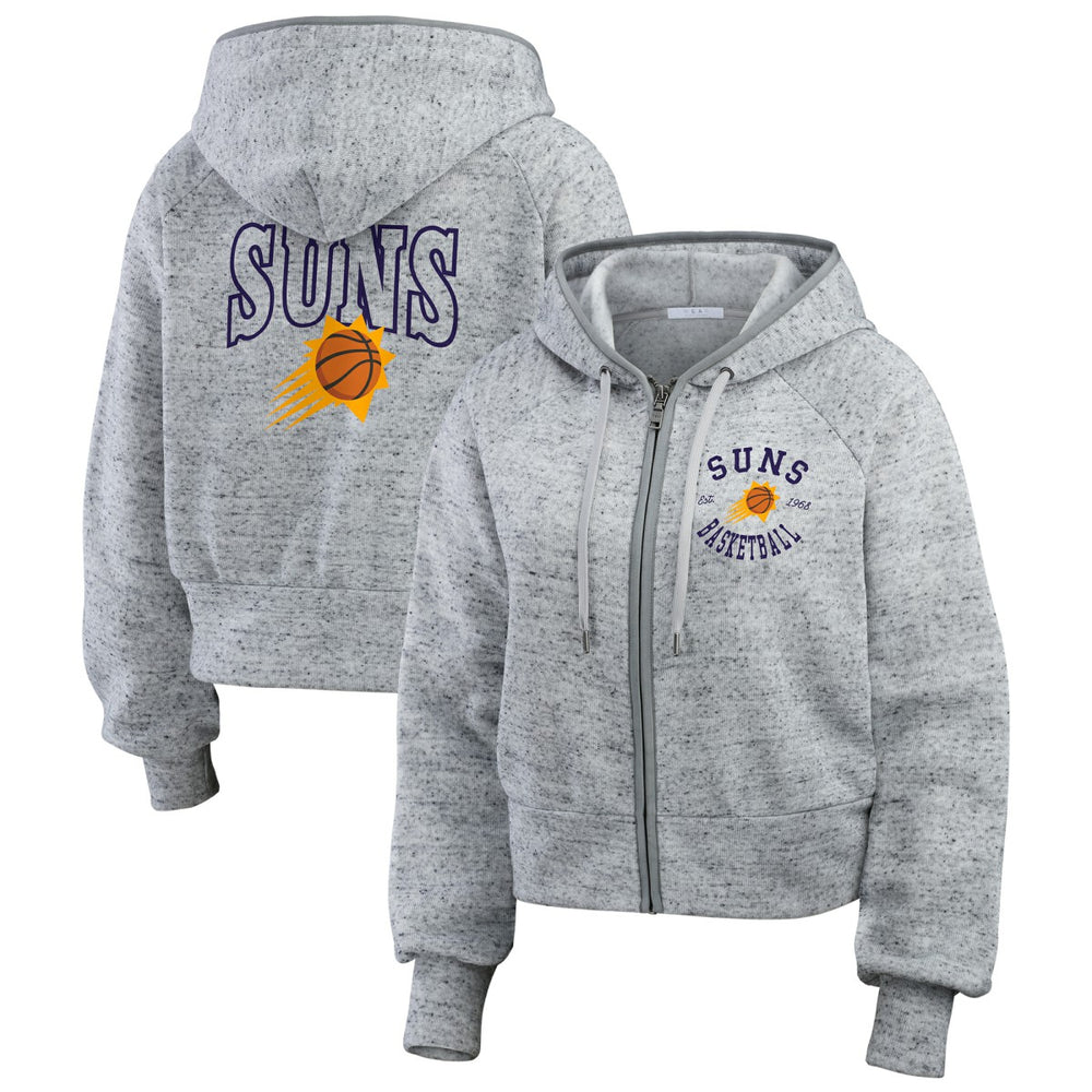 Phoenix Suns WEAR by Erin Andrews Women's Speckled Radiator Full-Zip Hoodie Heather Gray
