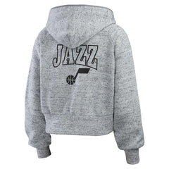 Utah Jazz WEAR by Erin Andrews Women's Speckled Radiator Full-Zip Hoodie Heather Gray