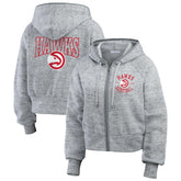 Atlanta Hawks WEAR by Erin Andrews Women's Speckled Radiator Full-Zip Hoodie Heather Gray