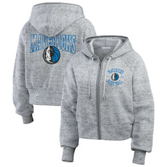 Dallas Mavericks WEAR by Erin Andrews Women's Speckled Radiator Full-Zip Hoodie Heather Gray