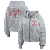 Houston Rockets WEAR by Erin Andrews Women's Speckled Radiator Full-Zip Hoodie Heather Gray
