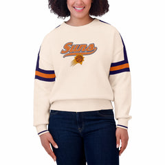 Phoenix Suns WEAR by Erin Andrews Women's Stripe Pullover Sweater Cream