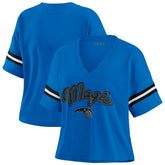 Orlando Magic WEAR by Erin Andrews Women's Color Block Boxy V-Neck T-Shirt Blue