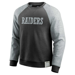 Fanatics Las Vegas Raiders Darius Rucker Collection Colorblock Pullover Sweatshirt Black/Heather Gray