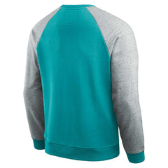 Fanatics Miami Dolphins Darius Rucker Collection Colorblock Pullover Sweatshirt Aqua/Heather Gray