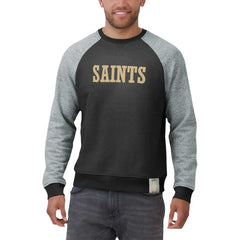 Fanatics New Orleans Saints Darius Rucker Collection Colorblock Pullover Sweatshirt Black/Heather Gray