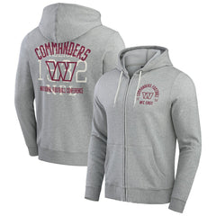 Fanatics Washington Commanders Darius Rucker Collection Vintage Stripe Full-Zip Hoodie Heather Gray