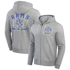 Fanatics Los Angeles Rams Darius Rucker Collection Vintage Stripe Full-Zip Hoodie Heather Gray