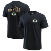 Fanatics Green Bay Packers Darius Rucker Collection Washed Henley T-Shirt Black