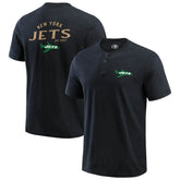 Fanatics New York Jets Darius Rucker Collection Washed Henley T-Shirt Black