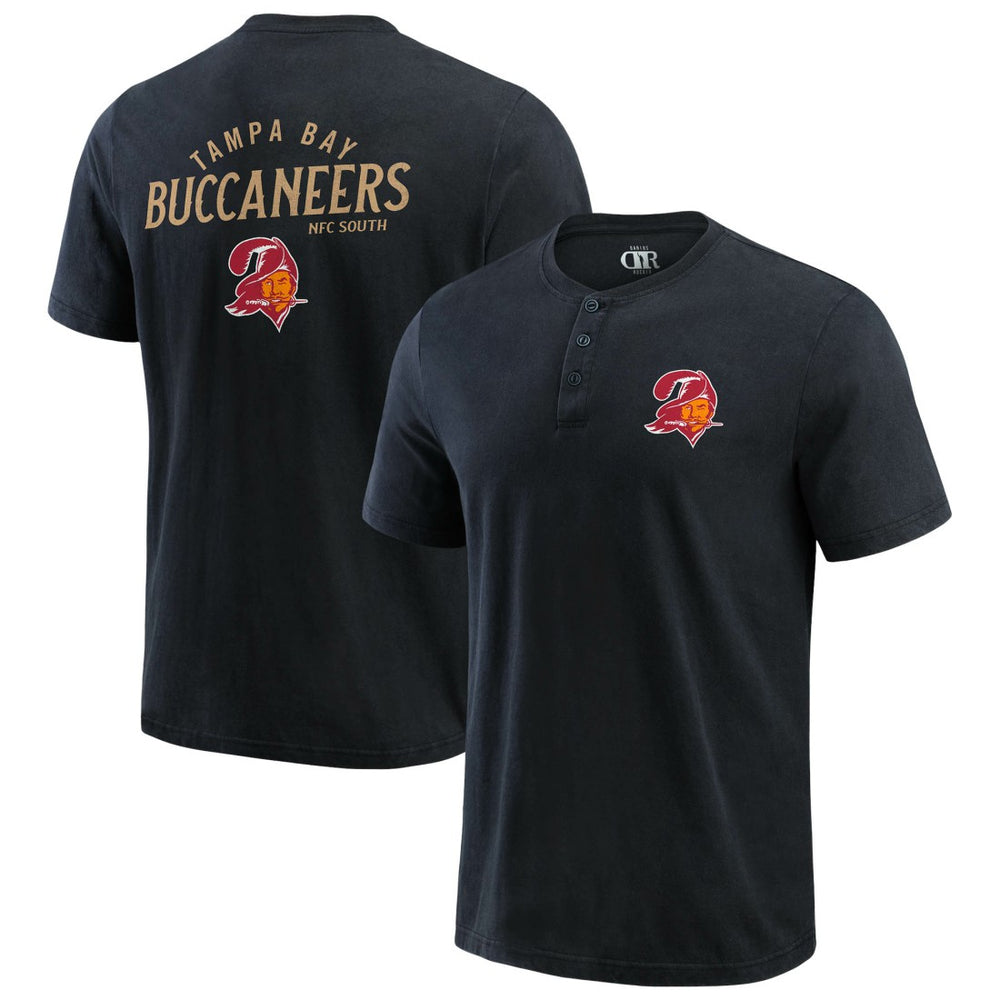 Fanatics Tampa Bay Buccaneers Darius Rucker Collection Washed Henley T-Shirt Black