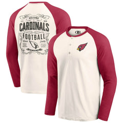 Fanatics Arizona Cardinals Darius Rucker Collection Raglan Henley T-Shirt Cream/Cardinal