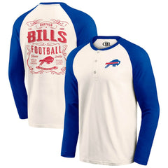 Fanatics Buffalo Bills Darius Rucker Collection Raglan Henley T-Shirt Cream/Royal