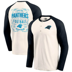 Fanatics Carolina Panthers Darius Rucker Collection Raglan Henley T-Shirt Cream/Black