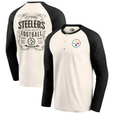 Fanatics Pittsburgh Steelers Darius Rucker Collection Raglan Henley T-Shirt Cream/Black