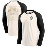 Fanatics New Orleans Saints Darius Rucker Collection Raglan Henley T-Shirt Cream/Black