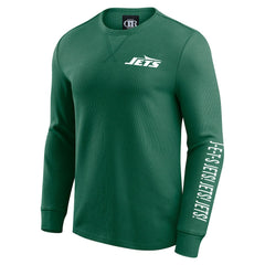 Fanatics New York Jets Darius Rucker Collection Washed Waffle-Knit Long Sleeve T-Shirt Green