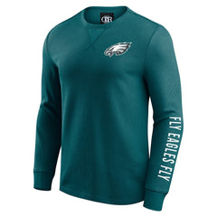 Fanatics Philadelphia Eagles Darius Rucker Collection Washed Waffle-Knit Long Sleeve T-Shirt Kelly Green