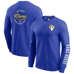 Fanatics Los Angeles Rams Darius Rucker Collection Washed Waffle-Knit Long Sleeve T-Shirt Royal