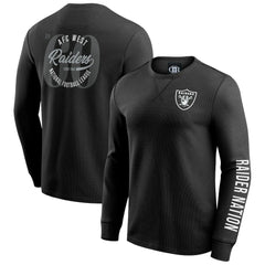 Fanatics Las Vegas Raiders Darius Rucker Collection Washed Waffle-Knit Long Sleeve T-Shirt Black