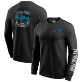 Fanatics Carolina Panthers Darius Rucker Collection Washed Waffle-Knit Long Sleeve T-Shirt Black