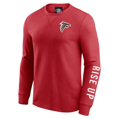 Fanatics Atlanta Falcons Darius Rucker Collection Washed Waffle-Knit Long Sleeve T-Shirt Red