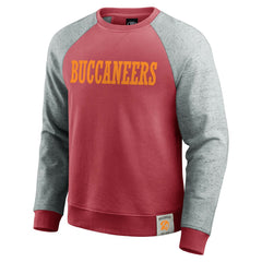 Fanatics Tampa Bay Buccaneers Darius Rucker Collection Throwback Color Block Raglan Pullover Sweatshirt Red/Heather Gray
