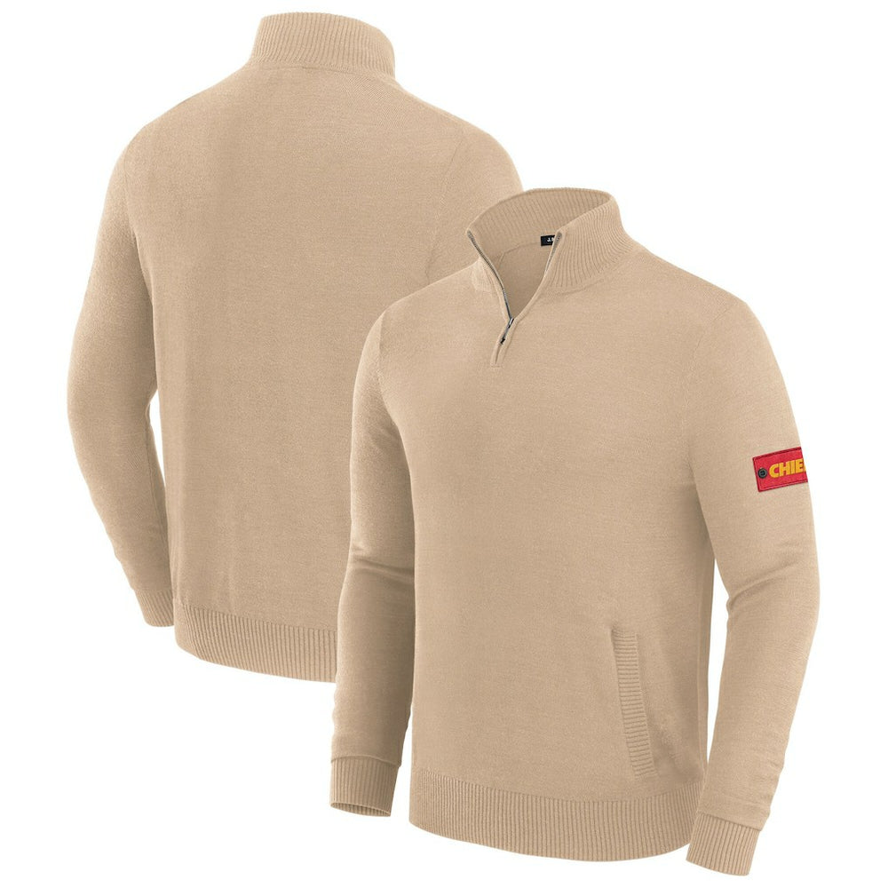 Kansas City Chiefs J. Palmer Franchise Quarter-Zip Sweater Tan