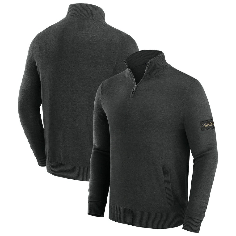 New Orleans Saints J. Palmer Franchise Quarter-Zip Sweater Black