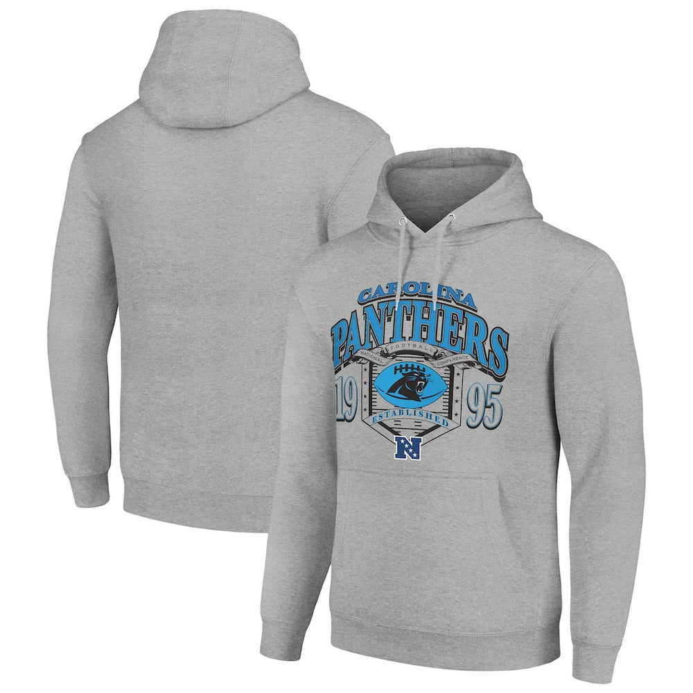 Carolina Panthers Starter 80s Retro Pullover Hoodie Heather Gray
