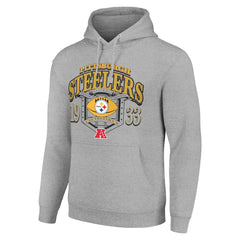Pittsburgh Steelers Starter 80s Retro Pullover Hoodie Heather Gray