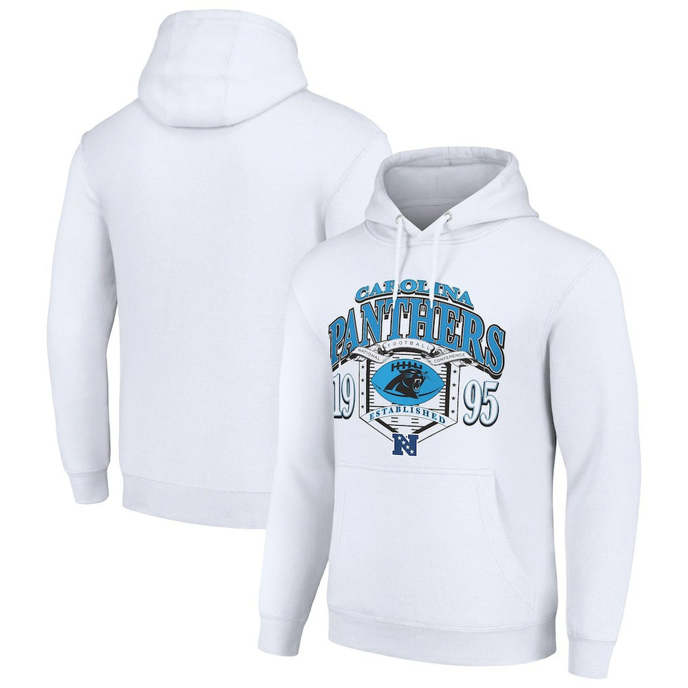 Carolina Panthers Starter 80s Retro Pullover Hoodie White