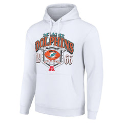 Miami Dolphins Starter 80s Retro Pullover Hoodie White