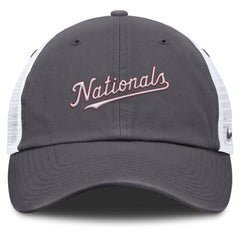 Washington Nationals Nike Wordmark Club Adjustable Trucker Hat - Gray - Nike Lifestyle