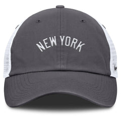 New York Yankees Nike Wordmark Club Adjustable Trucker Hat - Gray - Nike Discount