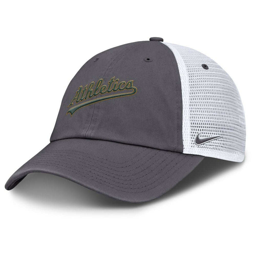 Athletics Nike Wordmark Club Adjustable Trucker Hat - Gray - Nike Lifestyle