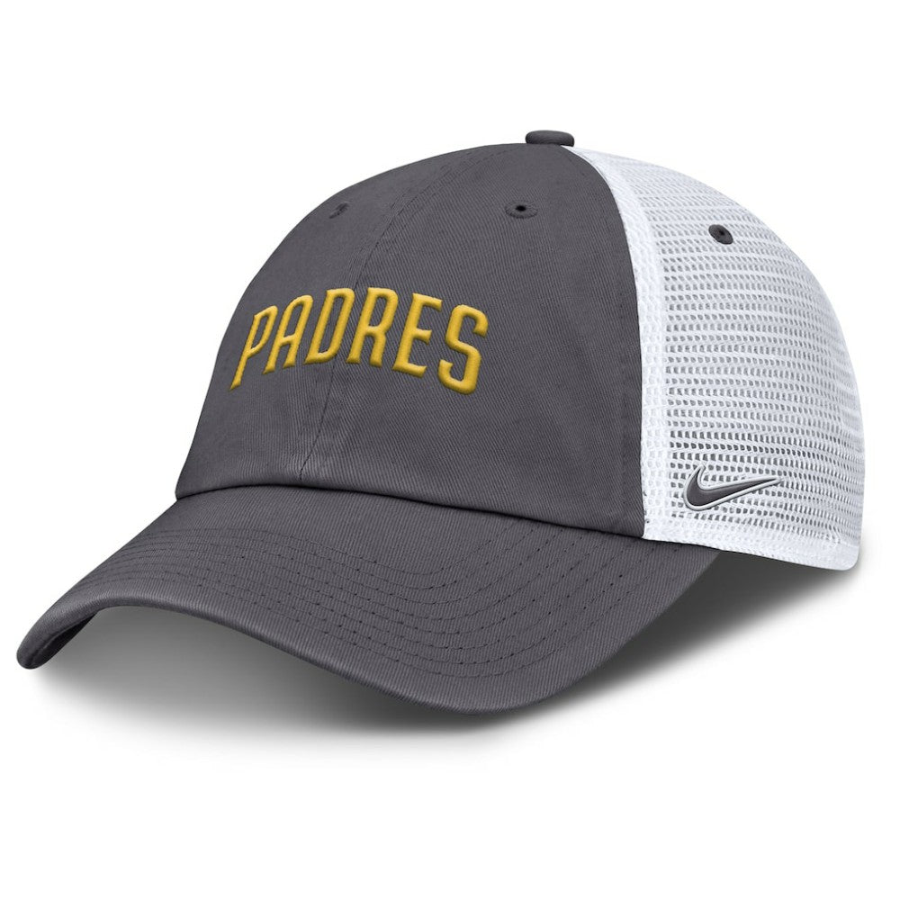 San Diego Padres Nike Wordmark Club Adjustable Trucker Hat - Gray - Nike Online