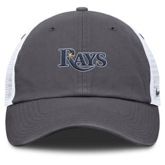 Tampa Bay Rays Nike Wordmark Club Adjustable Trucker Hat - Gray - Nike Discount