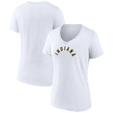Indiana Pacers Women's Wordmark Home V-Neck T-Shirt White