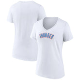 Oklahoma City Thunder Women's Wordmark Home V-Neck T-Shirt White