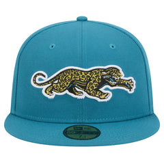 Jacksonville Jaguars New Era Throwback Crawl Omaha 59FIFTY Fitted Hat Teal