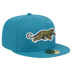 Jacksonville Jaguars New Era Throwback Crawl Omaha 59FIFTY Fitted Hat Teal