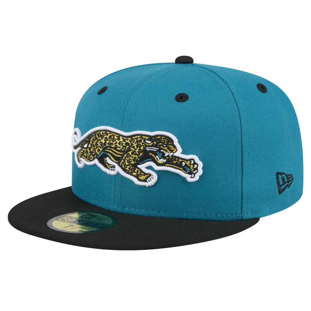 Jacksonville Jaguars New Era Throwback Crawl Flipside Two-Tone 59FIFTY Fitted Hat Teal/Black