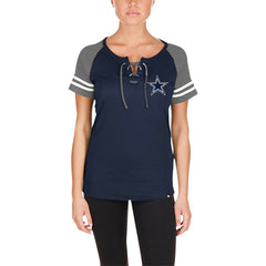 Dallas Cowboys New Era Women's Lace-Up Raglan T-Shirt Navy